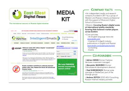 MEDIA 
 KIT The international resource on Russian digital industries