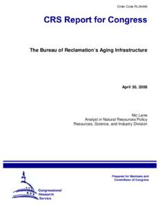 The Bureau of Reclamation's Aging Infrastructure