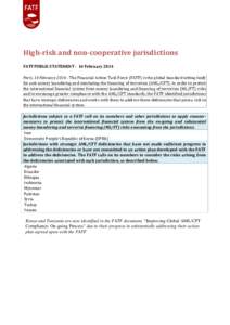 Améliorer la conformité aux normes de LBC/FT dans le monde : un processus permanentoctobre 2012