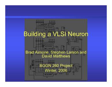 Computational neuroscience / Transistor / HodgkinHuxley model / Electrical engineering / Neuroscience / Engineering