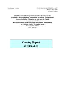 Country Report - Australia