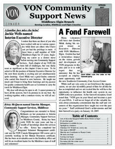 VON Community Support News SPRING 2007
