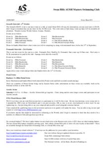 Swan Hills AUSSI Masters Swimming ClubNews Sheet #13