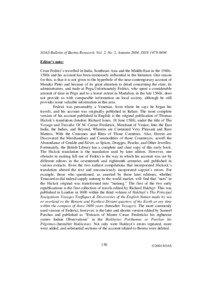 SOAS Bulletin of Burma Research, Vol. 2, No. 2, Autumn 2004, ISSN[removed]Editor’s note: Cesar Fedrici’s travelled in India, Southeast Asia and the Middle East in the 1560s1580s and his account has been immensely influential in the literature. One reason