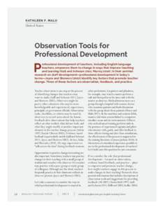 KATHLEEN F. MALU  United States Observation Tools for Professional Development