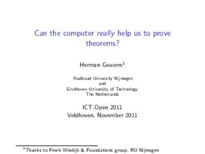 Can the computer really help us to prove theorems?