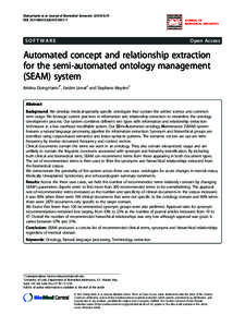 Automated concept and relationship extraction for the semi-automated ontology management (SEAM) system