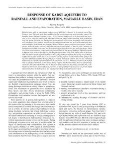 Nozar Samani - Response of karst aquifers to rainfall and evaporation, Maharlu Basin, Iran. Journal of Cave and Karst Studies 63(1): [removed]RESPONSE OF KARST AQUIFERS TO