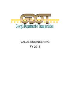 VALUE ENGINEERING FY 2013 VALUE ENGINEERING GDOT FY[removed]Page 2