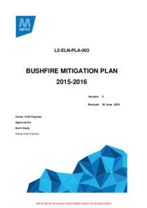 L2-ELN-PLA-003  BUSHFIRE MITIGATION PLANVersion: