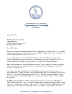 COMMONWEALTH OF VIRGINIA  Virginia General Assembly RICHMOND  January 28, 2014