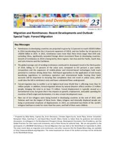 THE WORLD BANK  Migration and Development Brief Migration and Remittances Team, Development Prospects Group  23