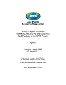 College and university rankings / Higher education in China / East China Normal University / National University / University of Hawaii / National Tsing Hua University / Berkeley APEC Study Center / Eva L. Baker / California / Education / Asia-Pacific Economic Cooperation