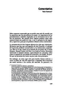 Tibor Parniczky / Comentarios  Comentarios TIBOR PARNICZKY1  Debo comenzar expresando que no puedo estar más de acuerdo con