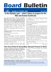 Board Bulletin BOARD OF STUDIES NSW Vol 9 No 6  In the Olympic year – what it takes to prepare for the