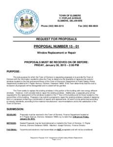 Request for proposal / Proposal / New Castle County /  Delaware / Business / Sales / Elsmere /  Delaware