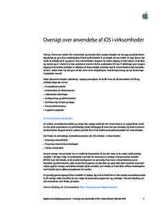 !! !! ! ! Oversigt over anvendelse af iOS i virksomheder