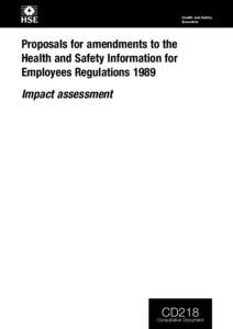 Proposals for amendments to the Health and Safety Information for Employees Regulations 1989