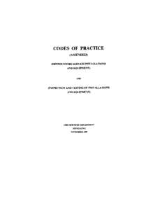 CODES OF PRACTICE (AMENDED) MINIMUM FIR.ESERVICE INSTALLATTONS AND EQUIPMENT)