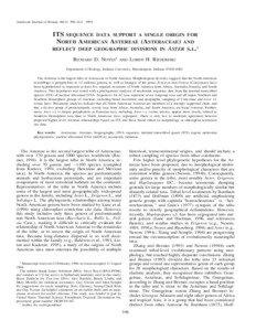 American Journal of Botany 86(3): 398–[removed]ITS SEQUENCE DATA SUPPORT A SINGLE ORIGIN FOR