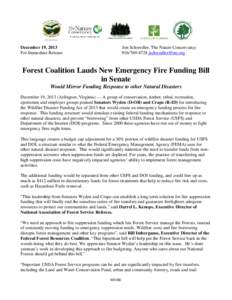 December 19, 2013 For Immediate Release Jon Schwedler, The Nature Conservancy[removed]removed]