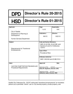 DPD HSD Director’s RuleDirector’s Rule