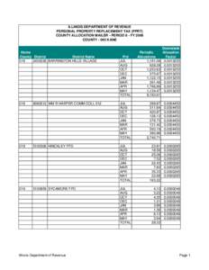 ILLINOIS DEPARTMENT OF REVENUE PERSONAL PROPERTY REPLACEMENT TAX (PPRT) COUNTY ALLOCATION MAILER - PERIOD 8 - FY 2006 COUNTY[removed]KANE  Home