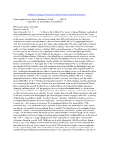 Southern Campaign American Revolution Pension Statements & Rosters Pension Application of Isaac Clinkenbeard S15380 MD VA Transcribed and annotated by C. Leon Harris [Punctuation partly corrected.] Bourbon County &