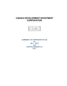 Canada Development Investment Corporation / S&P/TSX 60 Index / Nuclear technology in Canada / Cameco / Canada Deposit Insurance Corporation / Nordion / Corporate governance / Economy of Canada / S&P/TSX Composite Index / Canada