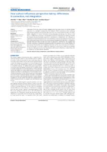 ORIGINAL RESEARCH ARTICLE published: 02 December 2013 doi: [removed]fnhum[removed]How culture inﬂuences perspective taking: differences in correction, not integration