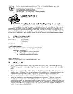 The State Education Department/ The University of the State of New York Albany, NY[removed]Office of Elementary, Middle, Secondary and Continuing Education School Operations and Management Services Child Nutrition Pro