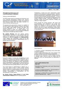 Strengthening Democracy and Local Government in Moldova Written by Mirek WAROWICKI The ENTO project aimed at supporting local democracy and local community development in Moldova with financial assistance from the Govern