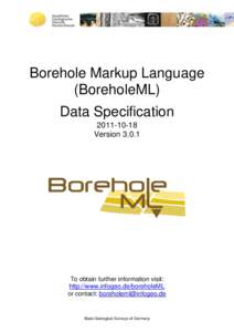 Borehole Markup Language (BoreholeML) Data SpecificationVersion 3.0.1