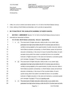 [removed]Sixty-fourth Legislative Assembly of North Dakota  FIRST DRAFT: