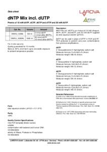 Data sheet  dNTP Mix incl. dUTP Premix of 10 mM dATP, dCTP, dGTP and dTTP and 20 mM dUTP  Cat. No.