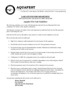 AQUAFEST P.O. Box 670 • Lake Stevens, WA 98258 • ([removed] • www.aquafest.org LAKE STEVENS FIRE DEPARTMENT 1825 S Lake Stevens Rd. • Lake Stevens, WA 98258 • [removed]
