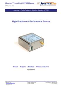 iSource+™ Low Cost LPFRS Manual st 15 DecemberLow Cost & Profile Frequency Rubidium Standard (LPFRS)