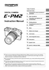 Table of Contents Quick task index DIGITAL CAMERA  Instruction Manual