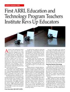 By Rick Lindquist, N1RL  First ARRL Education and Technology Program Teachers Institute Revs Up Educators