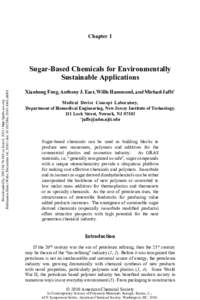 Sugar-Based Chemicals for Environmentally Sustainable Applications