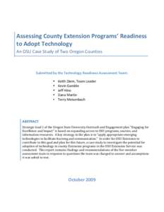    Assessing County Extension Programs’ Readiness      to Adopt Technology 