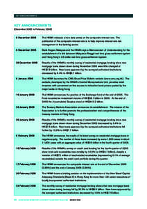 KEY ANNOUNCEMENTS  KEY ANNOUNCEMENTS (December 2005 to February[removed]December 2005