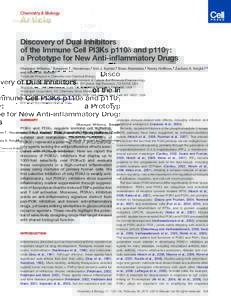 Discovery of Dual Inhibitors of the Immune Cell PI3Ks p110&delta; and p110&gamma;: a Prototype for New Anti-inflammatory Drugs