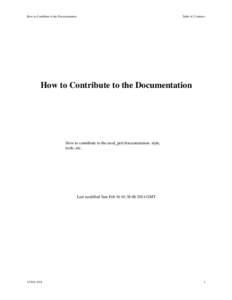 How to Contribute to the Documentation