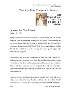 Microsoft Word - John Lesson 10 Jesus The New Moses John[removed]doc