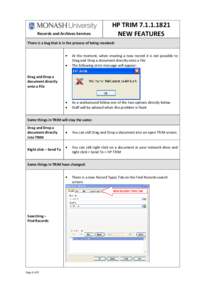 HP TRIM Records Management System / Tab / Software / System software / Drag and drop