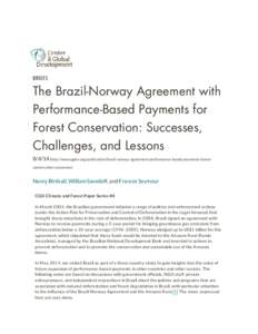 Configure  BRIEFS The Brazil-Norway Agreement with Performance-Based Payments for