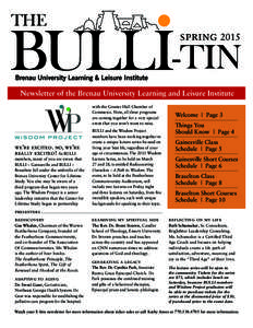 THE  springTIN Newsletter of the Brenau University Learning and Leisure Institute