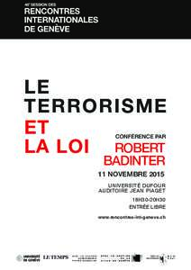 LE TERRORISME ET LA LOI ROBERT CONFÉRENCE PAR