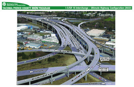 I-5/SR 16 Interchange – Ultimate Highway Configuration[removed]To Tacoma Narrows Bridge EB S R 16 to Sp rag